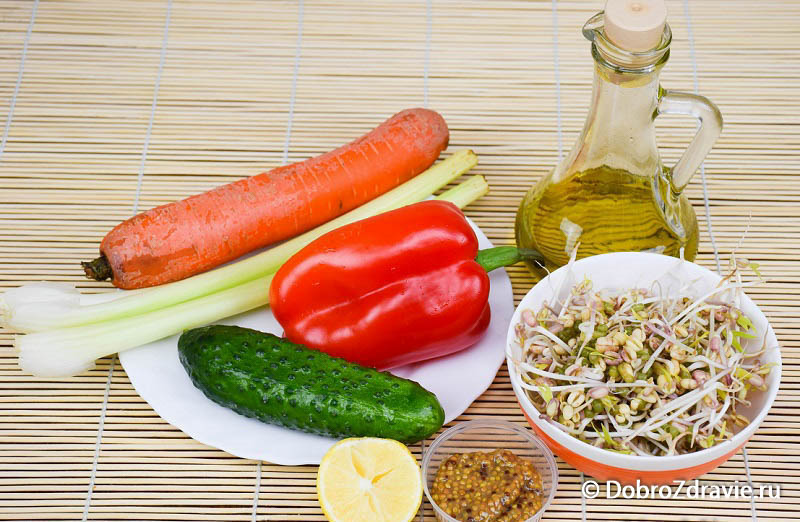 Салат с проростками маша – вегетарианский рецепт приготовления с фото