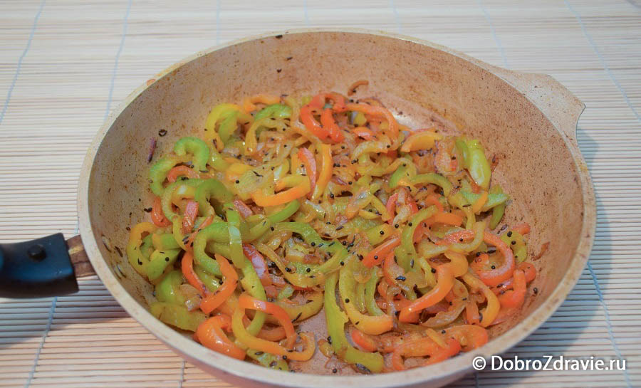 Жареный нут с овощами - рецепт приготовления с фото