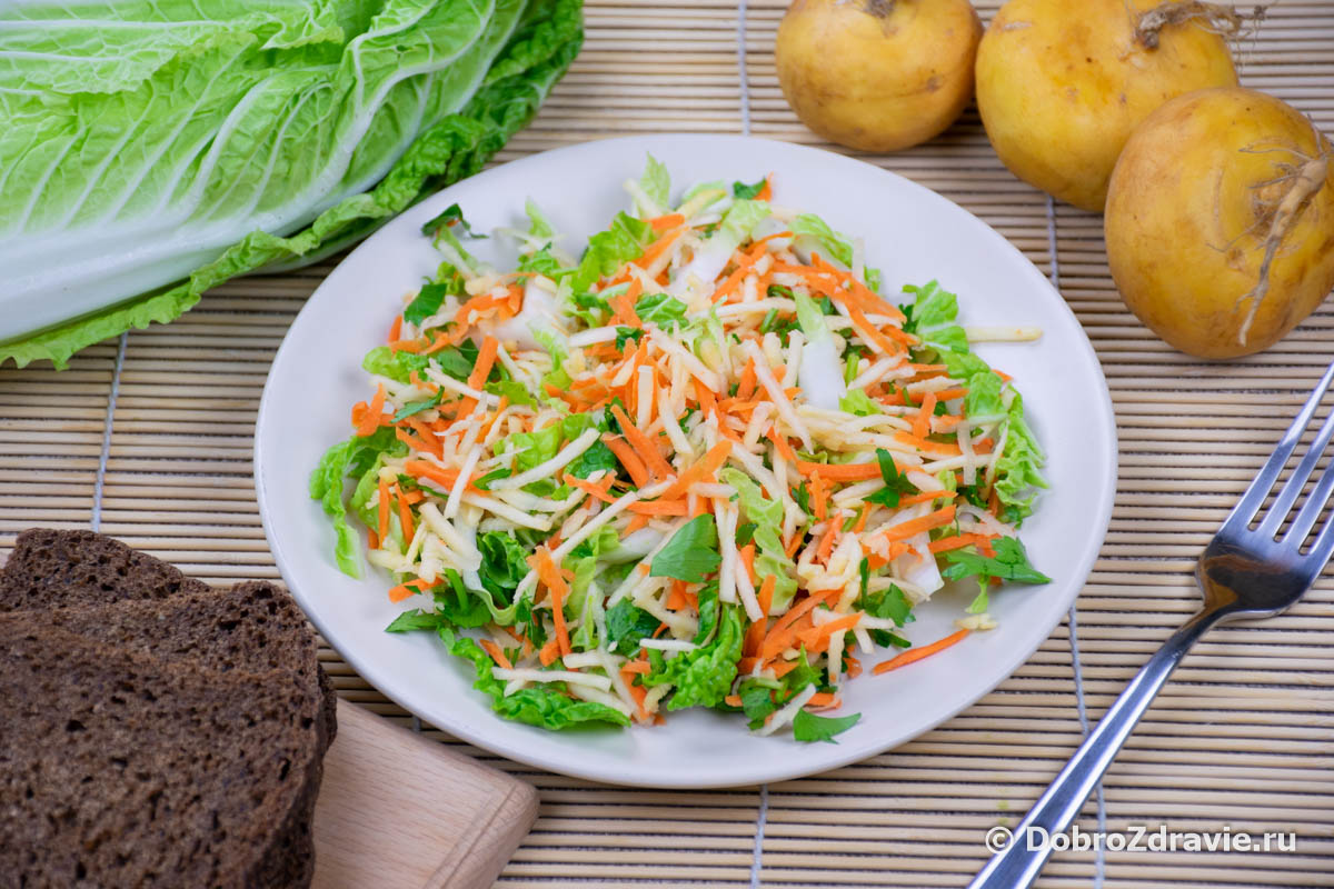 Вкусный салат из репы – вегетарианский пошаговый рецепт приготовления с фото