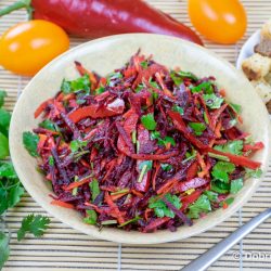 Салат из сырой свёклы и моркови – вегетарианский пошаговый рецепт приготовления с фото