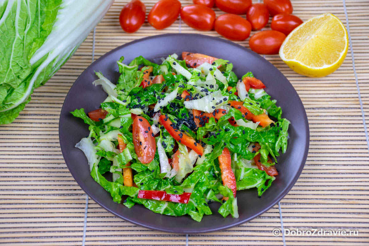 Салат из пекинской капусты и огурцов – вегетарианский пошаговый рецепт приготовления с фото