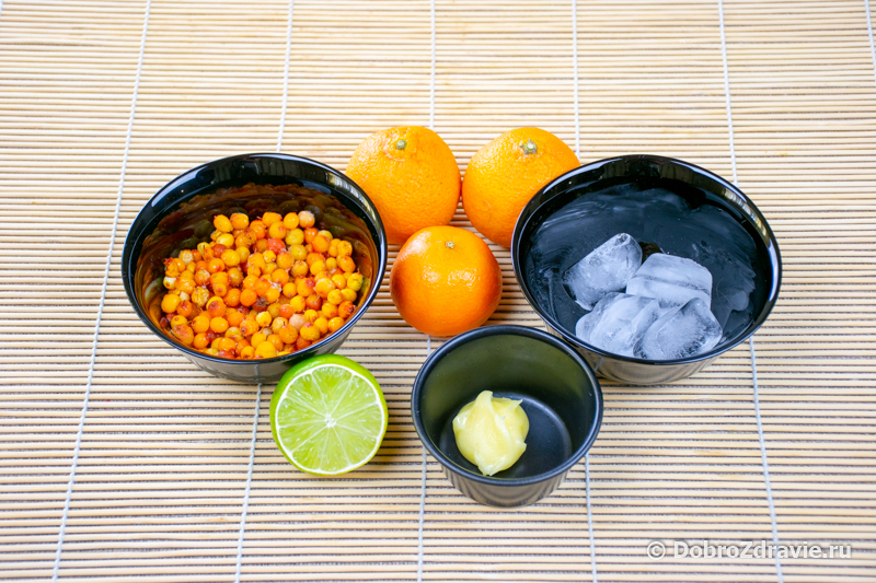 Смузи с облепихой, мандаринами и мёдом – рецепт приготовления в домашних условиях с фото